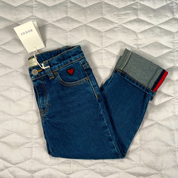 Gucci Other - 👖GUCCI KIDS WEB CUFF STRAIGHT LEG JEANS👖